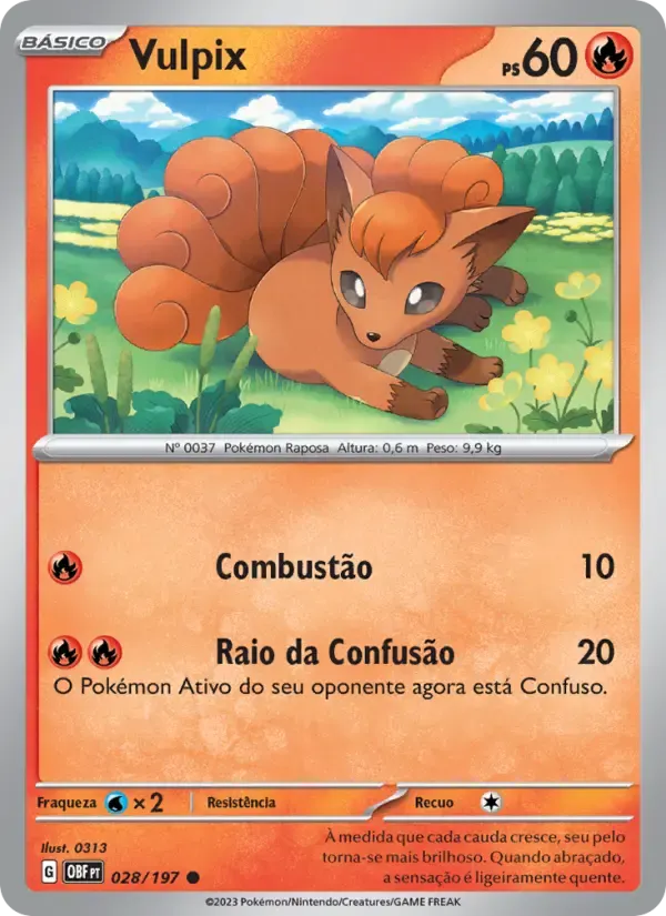 Vulpix — Obsidiana em Chamas 28 Portuguese Pokémon card