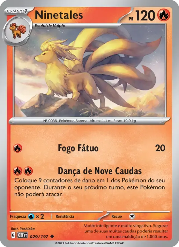Ninetales — Obsidiana em Chamas 29 Portuguese Pokémon card