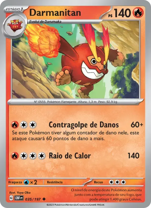Darmanitan — Obsidiana em Chamas 35 Portuguese Pokémon card