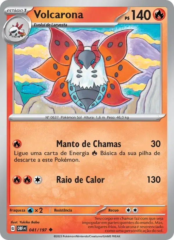 Volcarona — Obsidiana em Chamas 41 Portuguese Pokémon card