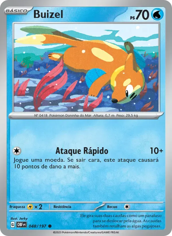 Buizel — Obsidiana em Chamas 48 Portuguese Pokémon card