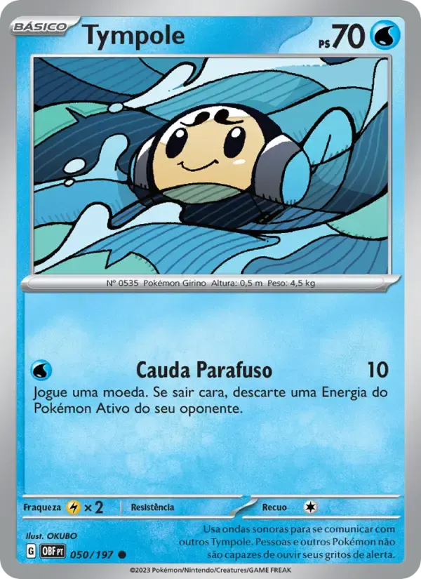 Tympole — Obsidiana em Chamas 50 Portuguese Pokémon card