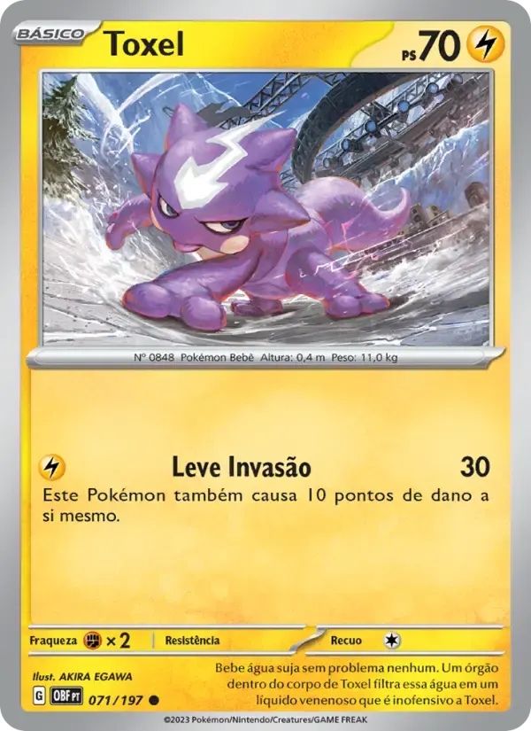 Toxel — Obsidiana em Chamas 71 Portuguese Pokémon card