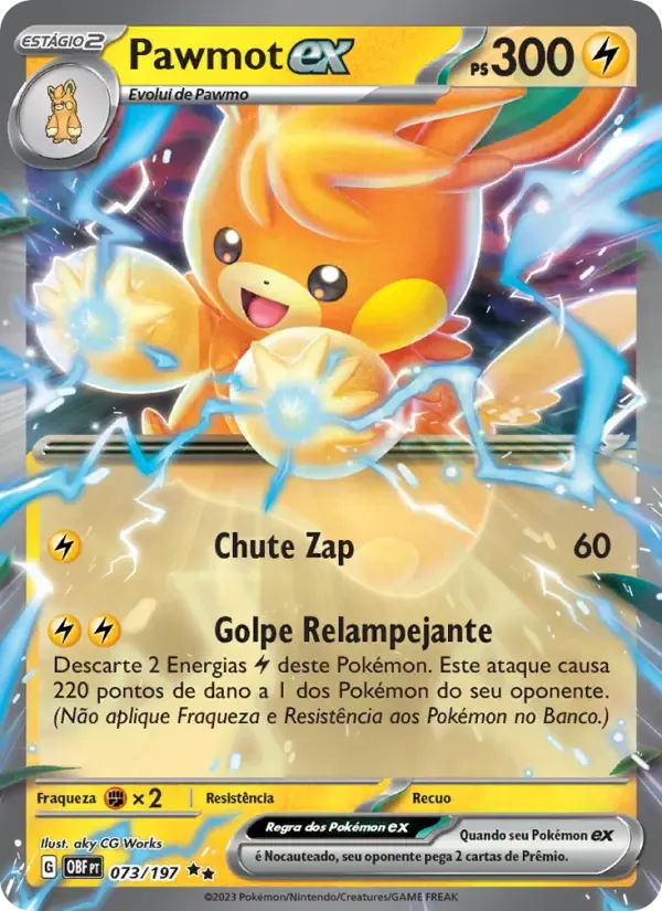 Pawmot ex — Obsidiana em Chamas 73 Portuguese Pokémon card