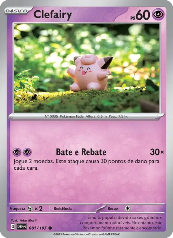 Clefairy — Obsidiana em Chamas 81 Portuguese Pokémon card