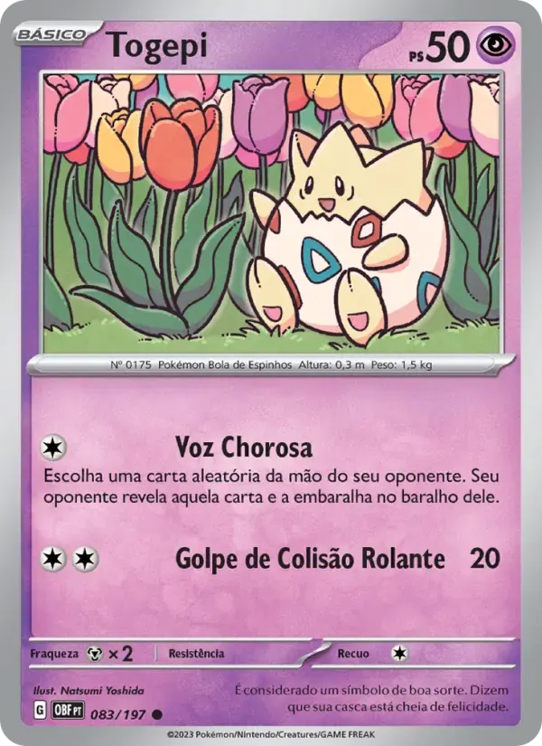 Togepi — Obsidiana em Chamas 83 Portuguese Pokémon card