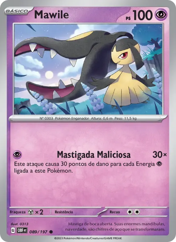 Mawile — Obsidiana em Chamas 89 Portuguese Pokémon card