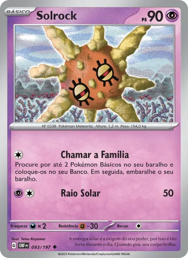 Solrock — Obsidiana em Chamas 93 Portuguese Pokémon card