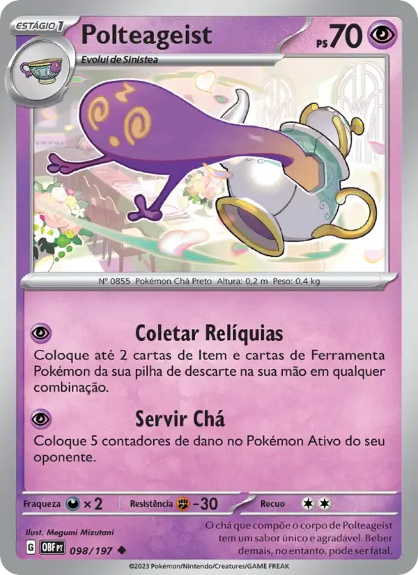 Polteageist — Obsidiana em Chamas 98 Portuguese Pokémon card