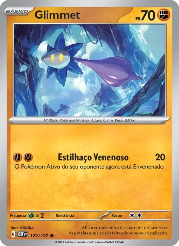 Glimmet — Obsidiana em Chamas 122 Portuguese Pokémon card