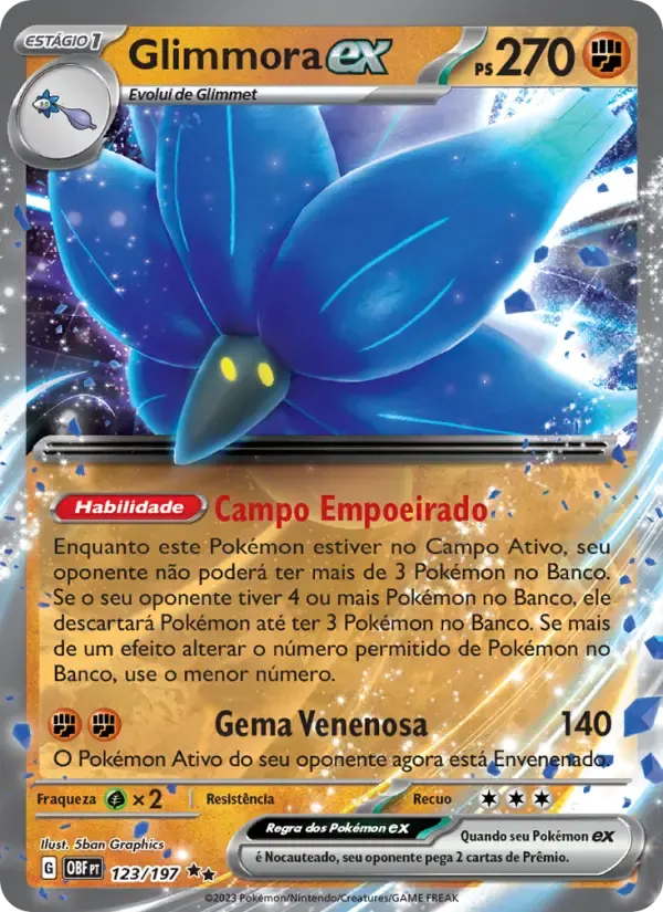 Glimmora ex — Obsidiana em Chamas 123 Portuguese Pokémon card