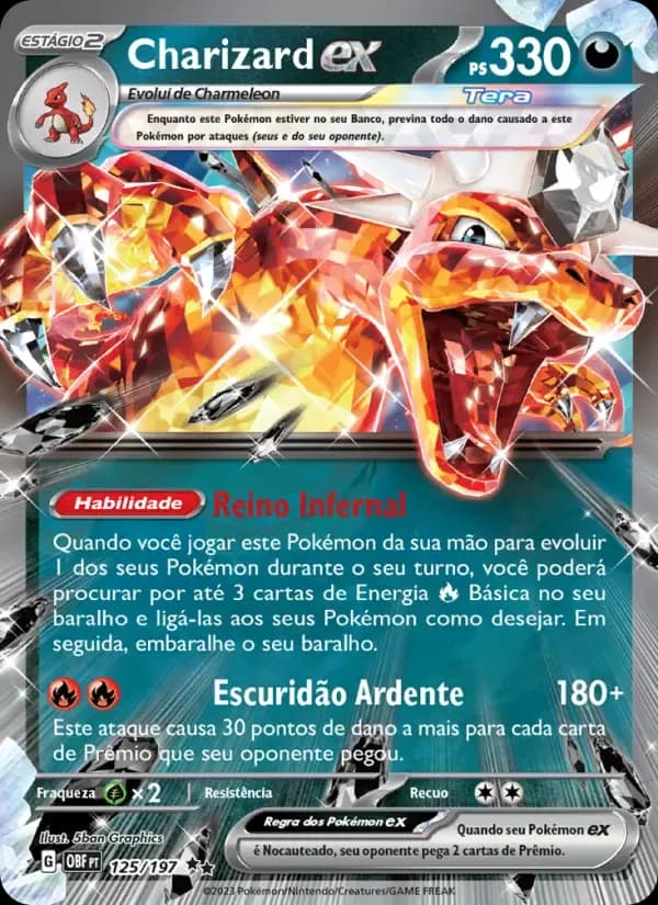 Charizard ex — Obsidiana em Chamas 125 Portuguese Pokémon card