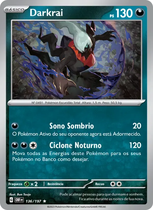 Darkrai — Obsidiana em Chamas 136 Portuguese Pokémon card