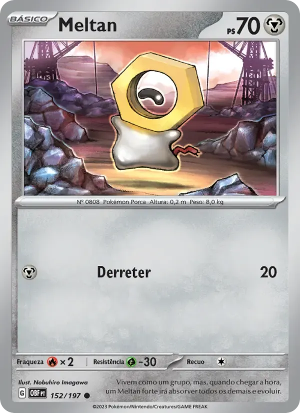 Meltan — Obsidiana em Chamas 152 Portuguese Pokémon card