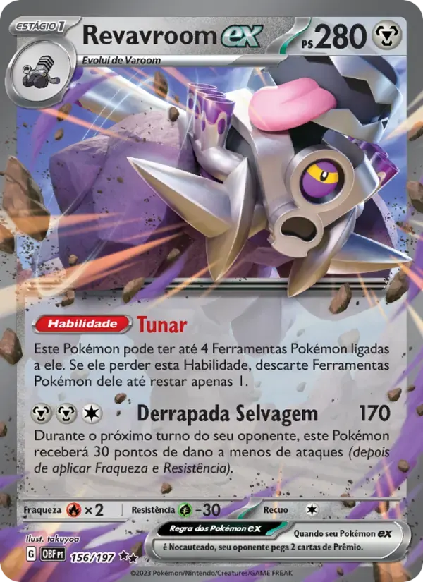 Revavroom ex — Obsidiana em Chamas 156 Portuguese Pokémon card