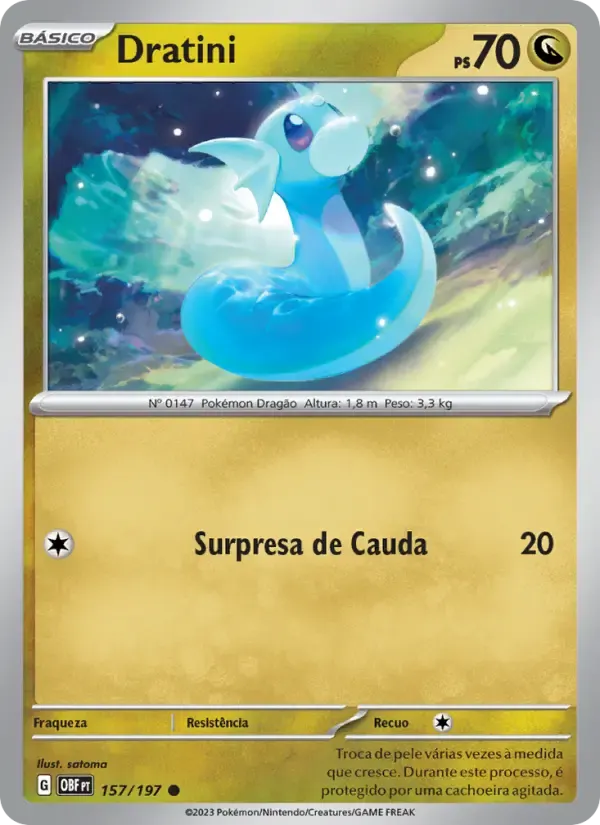 Dratini — Obsidiana em Chamas 157 Portuguese Pokémon card
