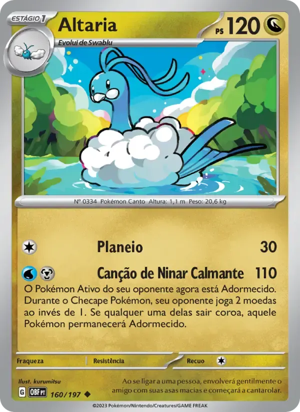 Altaria — Obsidiana em Chamas 160 Portuguese Pokémon card