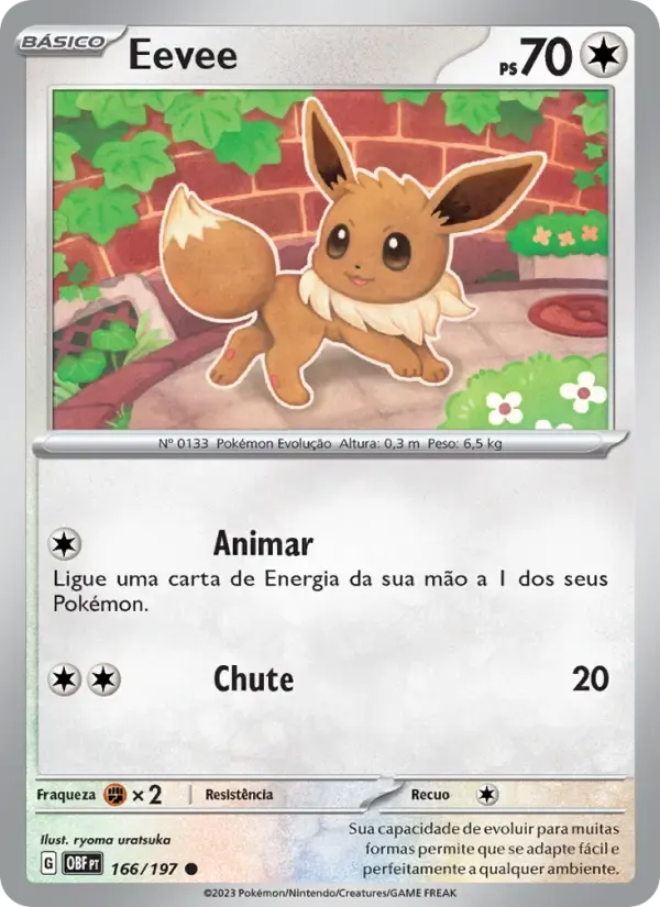 Eevee — Obsidiana em Chamas 166 Portuguese Pokémon card