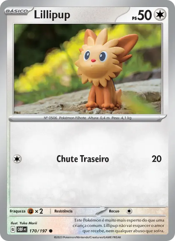 Lillipup — Obsidiana em Chamas 170 Portuguese Pokémon card