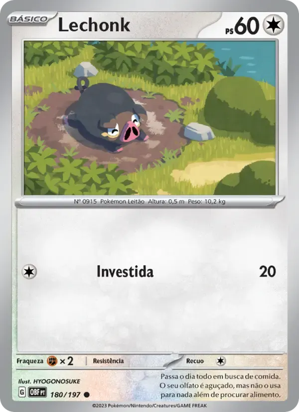 Lechonk — Obsidiana em Chamas 180 Portuguese Pokémon card