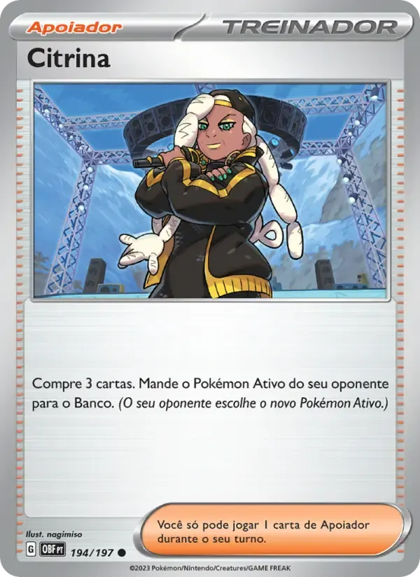 Citrina — Obsidiana em Chamas 194 Portuguese Pokémon card