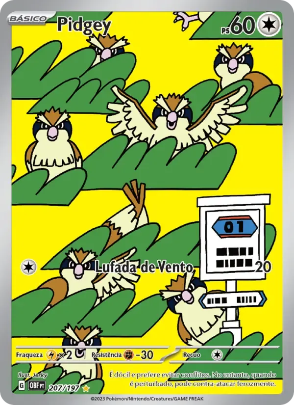 Pidgey — Obsidiana em Chamas 207 Portuguese Pokémon card