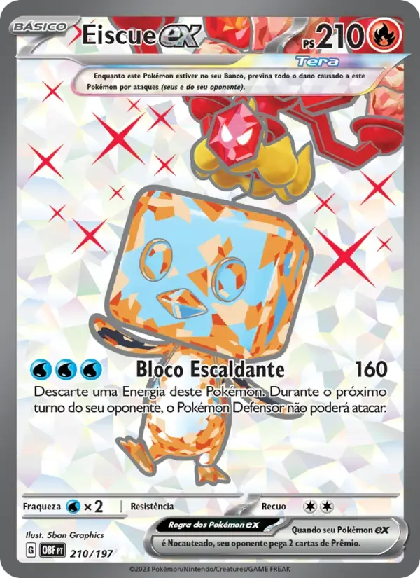 Eiscue ex — Obsidiana em Chamas 210 Portuguese Pokémon card