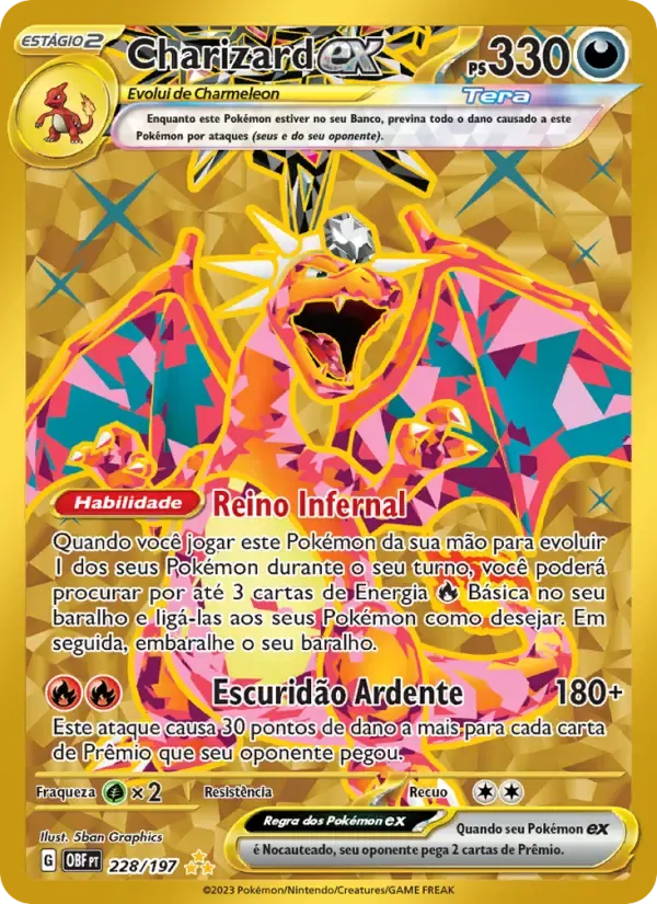Charizard ex — Obsidiana em Chamas 228 Portuguese Pokémon card