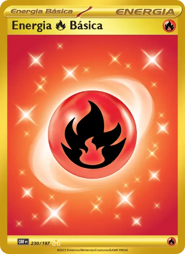 Energia Fire Básica — Obsidiana em Chamas 230 Portuguese Pokémon card