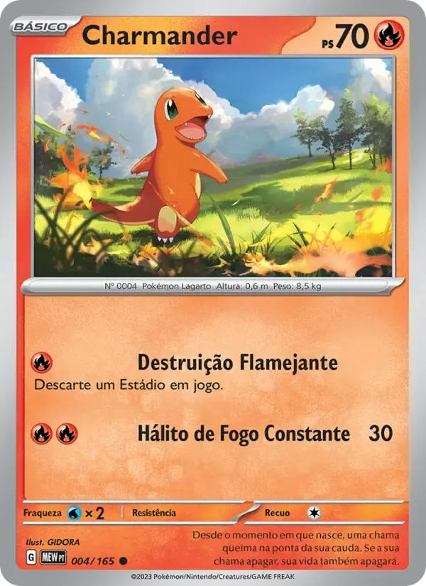 Charmander — 151 4 Portuguese Pokémon card