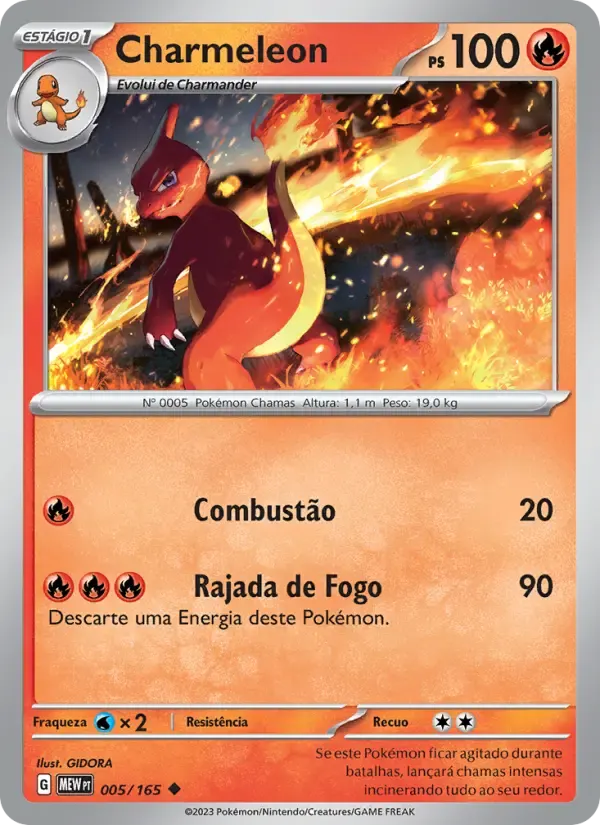 Charmeleon — 151 5 Portuguese Pokémon card
