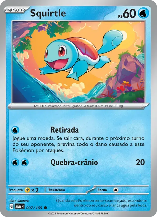 Squirtle — 151 7 Portuguese Pokémon card