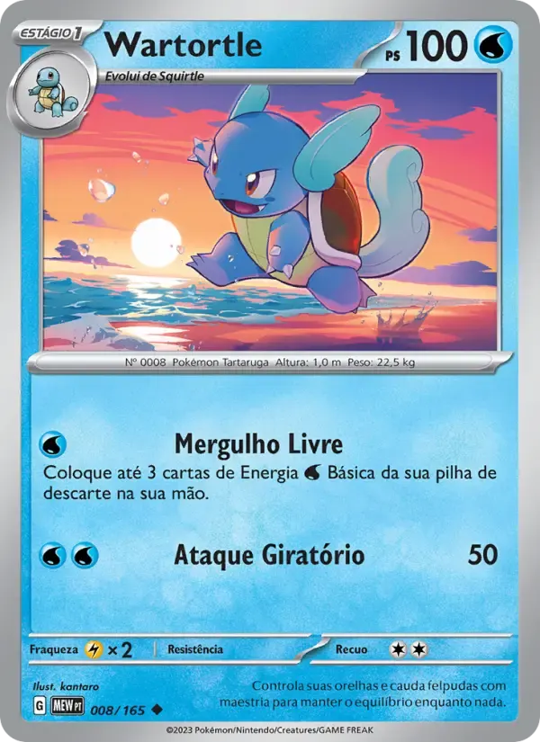 Wartortle — 151 8 Portuguese Pokémon card