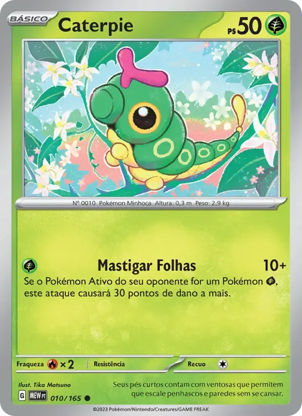 Caterpie — 151 10 Portuguese Pokémon card