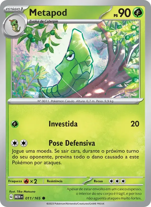 Metapod — 151 11 Portuguese Pokémon card