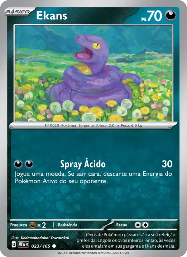Ekans — 151 23 Portuguese Pokémon card