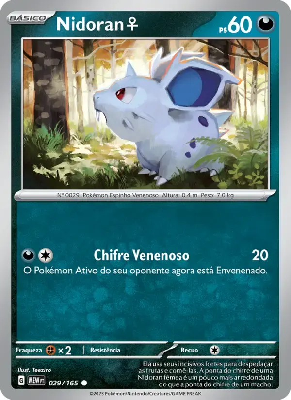 Nidoran♀ — 151 29 Portuguese Pokémon card