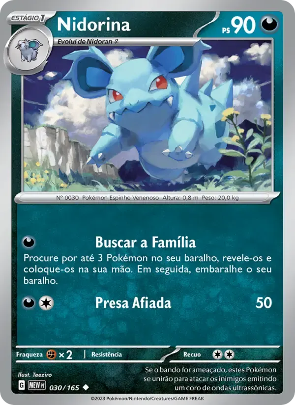 Nidorina — 151 30 Portuguese Pokémon card