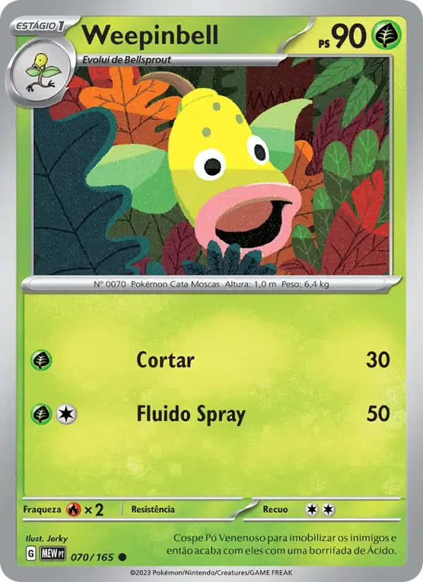Weepinbell — 151 70 Portuguese Pokémon card