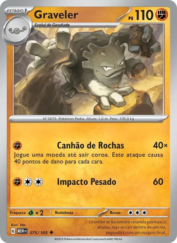 Graveler — 151 75 Portuguese Pokémon card