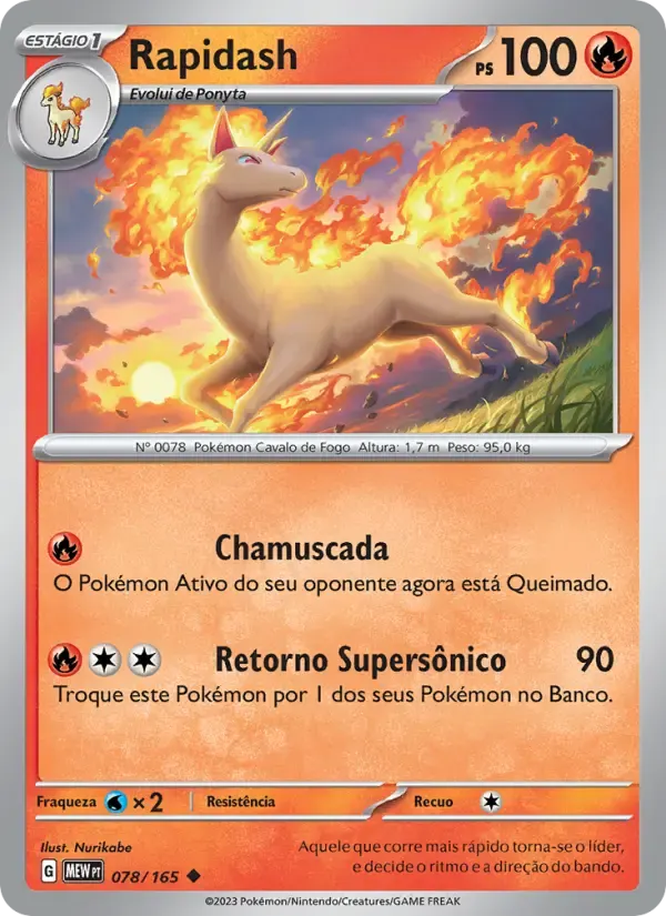 Rapidash — 151 78 Portuguese Pokémon card