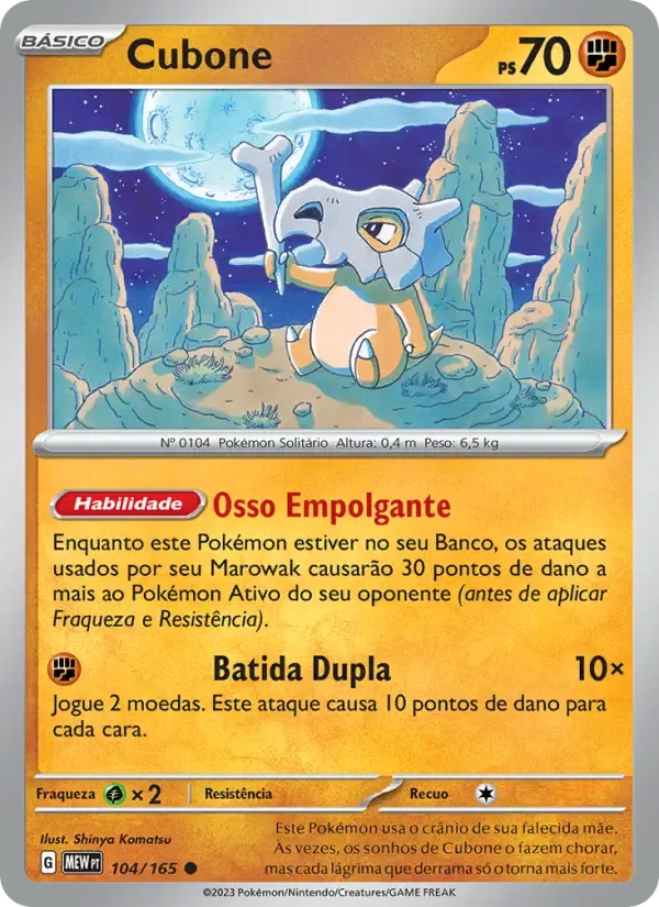 Cubone — 151 104 Portuguese Pokémon card