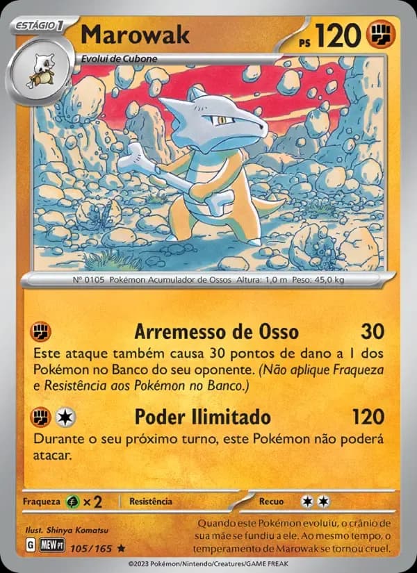 Marowak — 151 105 Portuguese Pokémon card