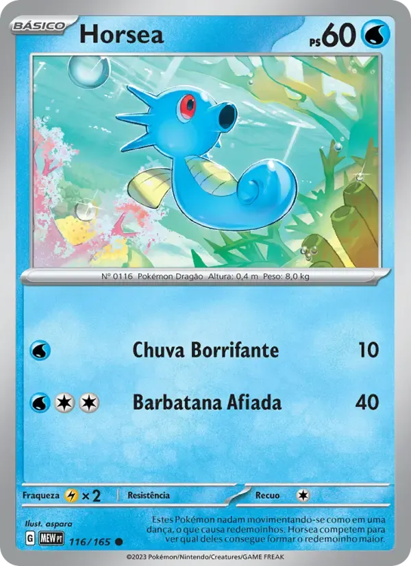 Horsea — 151 116 Portuguese Pokémon card