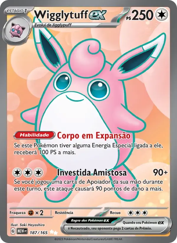 Wigglytuff ex — 151 187 Portuguese Pokémon card