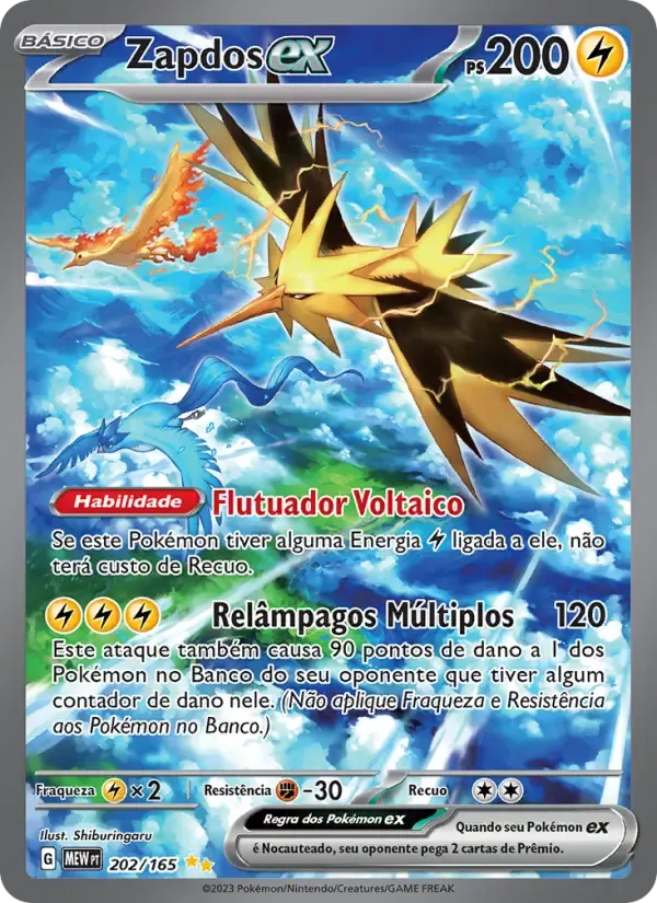 Zapdos ex — 151 202 Portuguese Pokémon card