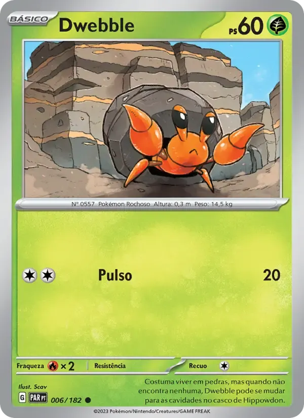Dwebble — Fenda Paradoxal 6 Portuguese Pokémon card