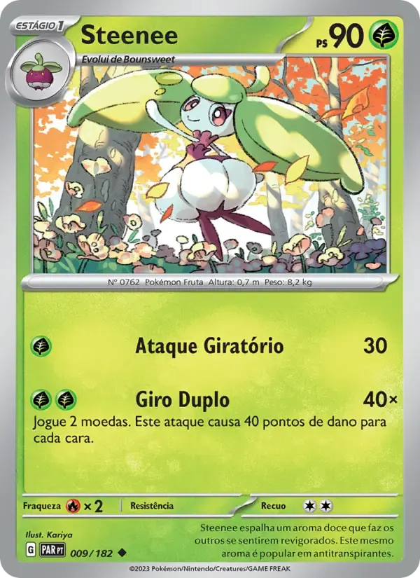 Steenee — Fenda Paradoxal 9 Portuguese Pokémon card