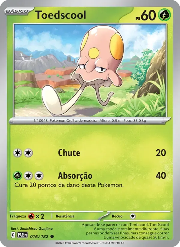 Toedscool — Fenda Paradoxal 16 Portuguese Pokémon card