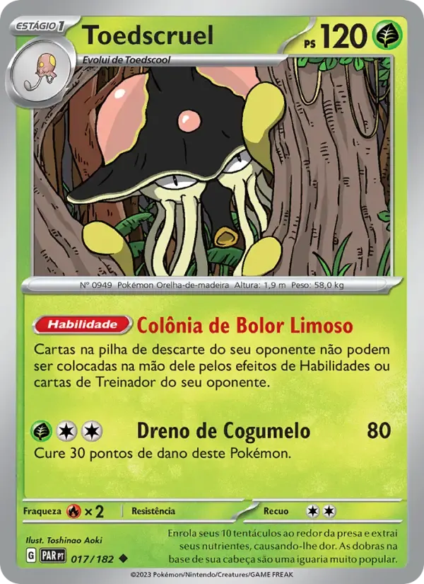 Toedscruel — Fenda Paradoxal 17 Portuguese Pokémon card